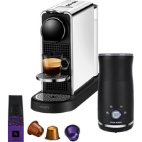 Krups Nespresso CitiZ Platinum XN610D RVS + Pierre Melkopschuimer - 6151129594575