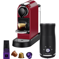Krups Nespresso Citiz XN7415 Kersenrood + Pierre Melkopschuimer - 6151129637654