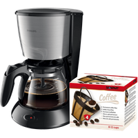 Philips Daily HD7462/20 Zilver + Scanpart Permanent Filter - 9509194675359