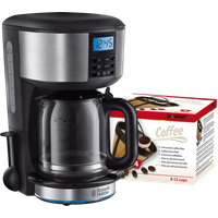 Russell Hobbs Buckingham Zilver Koffiezetapparaat + Scanpart Permanent Filter - 9509211754289